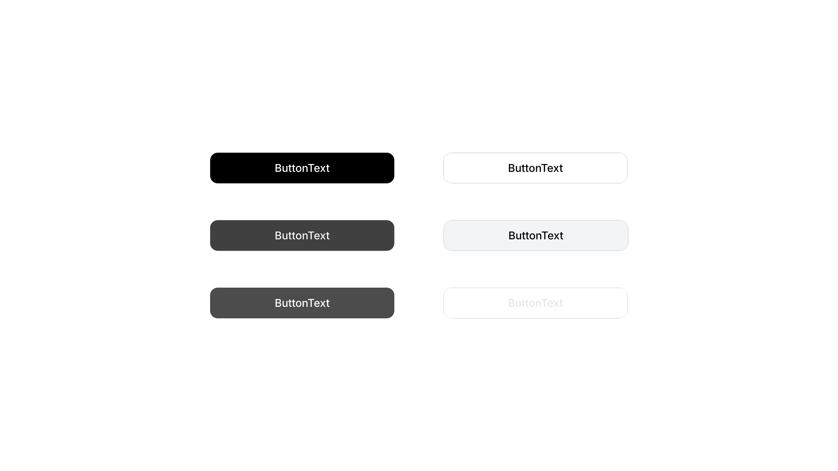 Primary, secondary, and disabled button variants